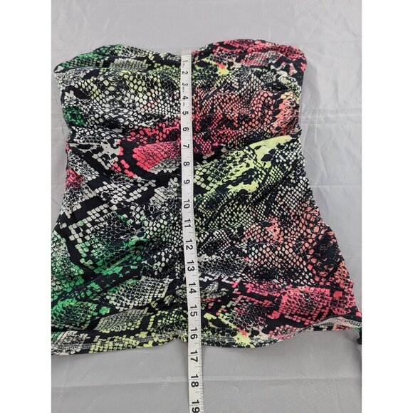 Fox Women's Multi Color Snake Skin Pattern Y2K Sleeveless Strapless Tank Small - Picture 12 of 13